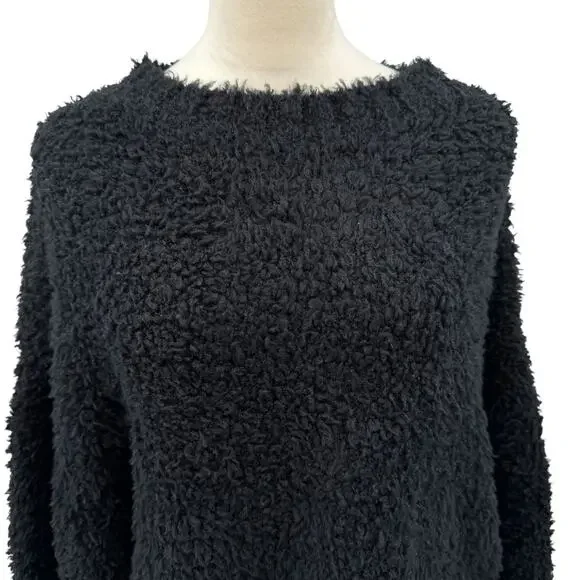 Shoreditch Ski Club NWT Rocky Cropped Crew Neck Wool Blend Relaxed Fuzzy Sweater